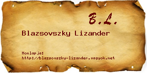 Blazsovszky Lizander névjegykártya